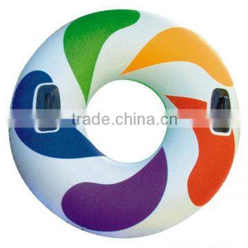 High quality pvc inflatable swimming ring with handle for sale