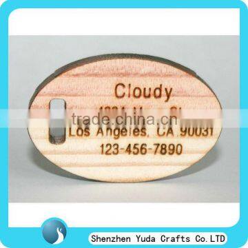 Oval Wood Laser Engraved Name Tag Personalized