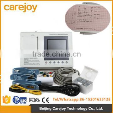 CE& FDA approved 5-inch 3-channel Color LCD ECG /EKG machine