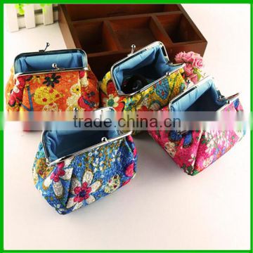 Flower embroided Wallets & Holders Coin Purses