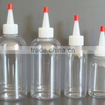 60ml,100ml,250ml,500ml plastic colorful PET e cig liquid oil bottle with yorker cap