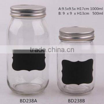 good quality glass mason jar with metal lid