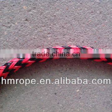 pp hollow braid rope 8 strand red and black