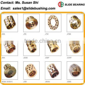 graphite bronze bushing bearing DIN9384 SPB061010 plain cylindrical half flange insert oilless guide bushes bronze graphite bush