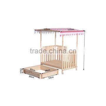 Covered Wooden Kids Sandbox Pit for Play