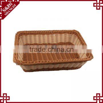 3 Colors Rectangular pp Rattan Bread Proofing Basket Kitchen Fruit Vegetable Used Woven Basket photo-3