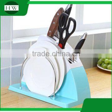 Kitchen Accessories Multipurpose Plastic Chopping Board Pot Pan Tool Flatware Knife Storage Rack Holder photo-3