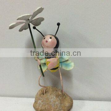 2015 Newest Design Metal Bee Garden Decoration Garden Bee With Flower Bee With Net Working Bee Novelty Bee Metal Bee Stakes photo-2