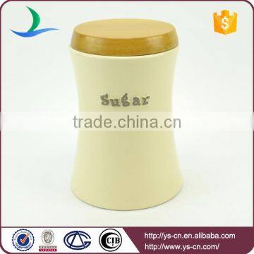 Wholesale Ceramic Modern Food Storage Jars With Wooden Lid photo-4