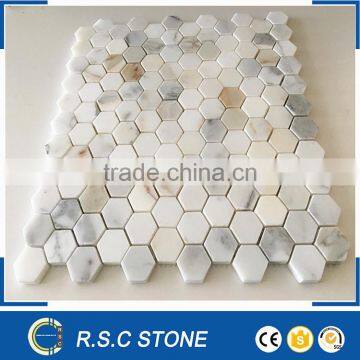 Italy calacatta gold marble mosaic tiles iridescent floor