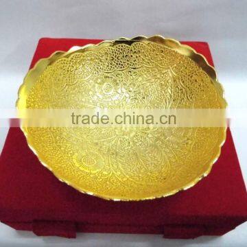 Indian Wedding Return Gift Item Very Pretty Gold Plated Brass Bowl photo-3