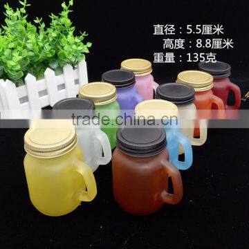 Frosted glass jar wholesale colorful glass mason jar.