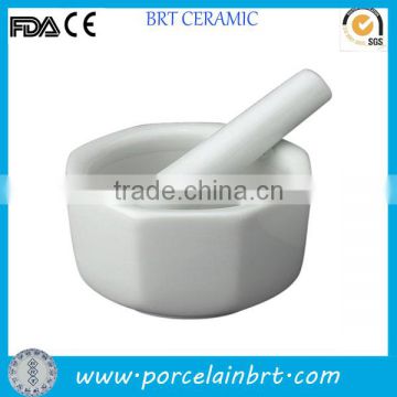 Mini octagonal Porcelain Mortar and Pestle