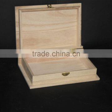 2017 Wonderful Quality Special Oval Book Shape Decorative Customized Unfinished Wooden Box With Lock photo-5