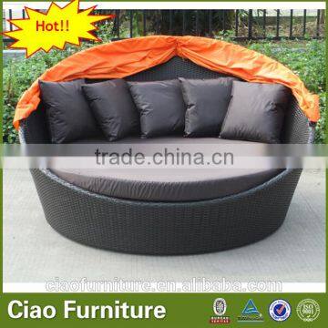 Cheap Rattan Furniture Round Sun Bed Cover photo-5