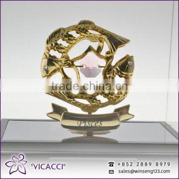 Cheap Pisces Zodiac Sign With SWAROVSKI Crystal Metal Home Decoration photo-2