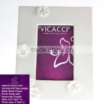 Hot Sale Polyresin Shinny Black And White Photo Frame Made With Swarovski Elements photo-5