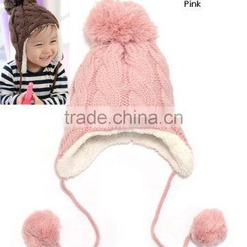 Baby Hat Warm Winter Cap For Baby Boy Girl Children's Crochet Earflap Hats Caps photo-5