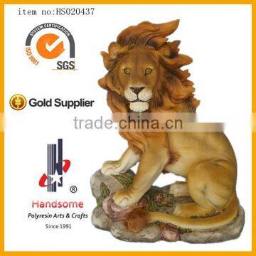 17.5 Inch Resin Craft Decoration Large Lively Animal Lion Statues For Sale photo-3