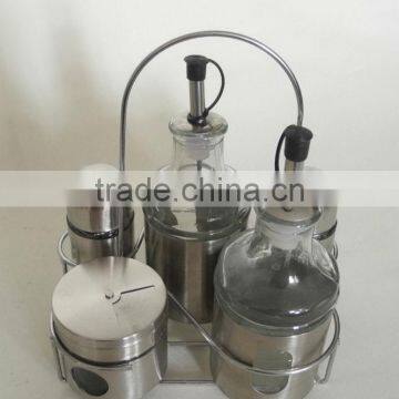 SS lid kitchen condiment sets for oil and spice