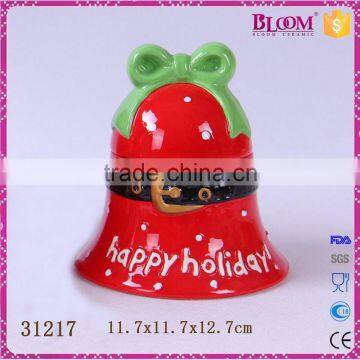 high quality colorful small ceramic christmas bell