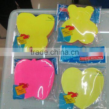 100 sheet heart apple bear butterfly fluorescence sticky memo pad