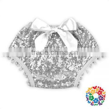 Baby Royal Blue Sequin Short Diaper Cover Pom Pom Tassel Infant Toddler Bloomer photo-2