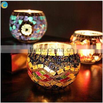 Wedding Decoration Glass Mosaic Candle Jar Glass Candle Lantern photo-2