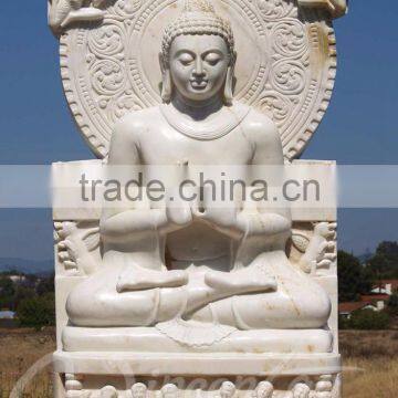 Life Size Garden White Marble Stone Sculpture Granite Buddha Statue for Sale photo-3
