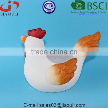 BSCI Audit Factory Lovely EASTER Decorations Ceramic Rooster Flower Pot, Animal Plant Pot Pot photo-3