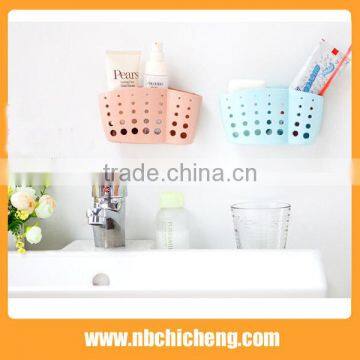 Bathroom Basket Storage Plastic Shelf Wall Holder photo-3