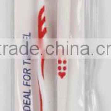 RED 2 PCS PLASTIC TOOTHBRUSH AND TONGUE CLEANER SET