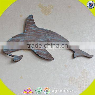 2017 New Design Home Decorations Wooden Wall Hanging Top Fashion Whale Shape Wooden Wall Hanging W09D016 photo-2