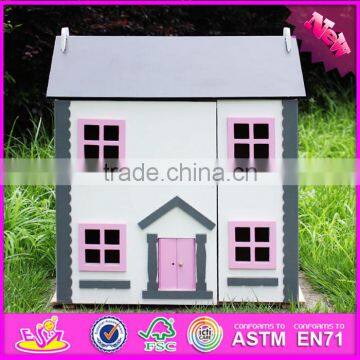 2016 Hot Item kids wooden small toy house, top fashion baby wooden small toy house W06A154