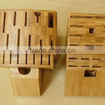 19- Slots Solid Bamboo Knife Block, Stand, Holder photo-2