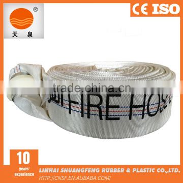 PVC lining layflat fire hose / fire resistant hose with ABS Plastic Type coupling