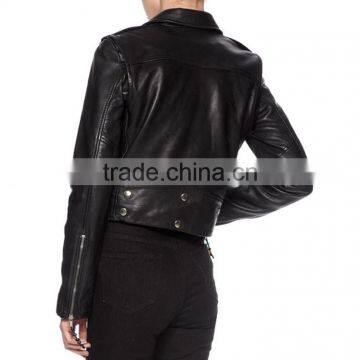 Cropped Leather Jacket for Women's photo-3