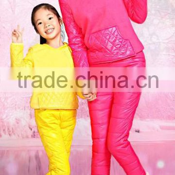 new tide girls autumn winter outfit long sleeve with velvet parent-child sports suits