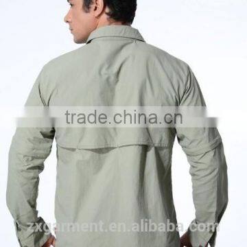 ZX UV Outdoor Protection Fabric Cheap Long Sleeve Fishing Usage uv Wholesale Fishing Shirts photo-3