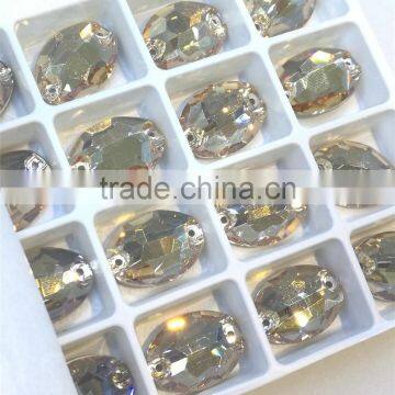 Fashion Oval Shape Crystal Sew on Stone Glassloose Beads for Modern Dress Accessories photo-3