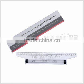 Transparent Plastic Multi-Purpose Rolling Ruler With Protractor For Scaling