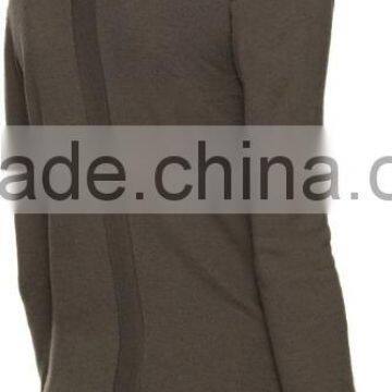 New Style Grey Pure Wool Long Sleeve V Neck Sweater Design for Girls photo-3