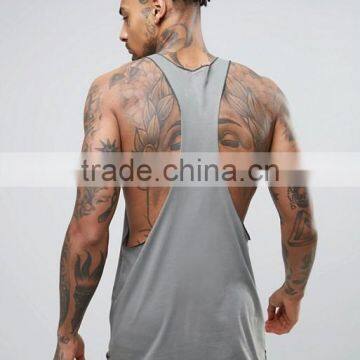Xinlan High Quality New Design Summer Custom Dark Grey Gym Wear Comfortable 100% Cotton Casual Men's Sport Tank Tops photo-2