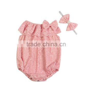 Wholesale lace romper summer baby girl's lace romper