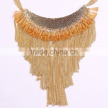 New Design Bohemian Style Multi Chain Tassel Crystal Pendant Necklaces photo-5