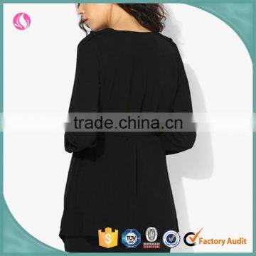 Custom Wholesale Elegant Woman Long Jacket Black Parka Women Winter Coats Latest Apparel photo-2