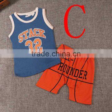 New Item 2016 Children Clothes Baby Boy Boutique Football Outfit Clothing Set Cartoon Letter T Shirt Stripe Shorts photo-5