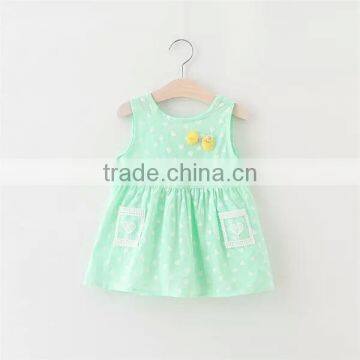 Children's Clothing Sleeveless Summer Skirt Sling Dresses Red Heart Printed Kids Model Dress photo-3