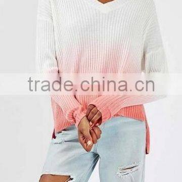 EY0874S Sexy Loose v Neck Pure Cashmere Pullover Sweater for Ladies photo-3