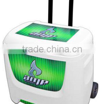 USA Made Igloo VTRIO Roller Cooler - 28 Quarts (41 Can Capacity), Features Non-marking Wheels and Telescopic Handle photo-2
